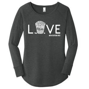 1983 Popcorn Love Women's Perfect Tri Tunic Long Sleeve Shirt