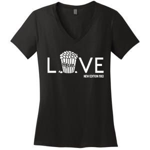 1983 Popcorn Love Women's V-Neck T-Shirt