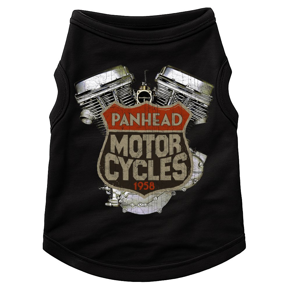 1958 Panhead Motorcycle Vintage Distressed Biker Chopper Rat Doggie Tank