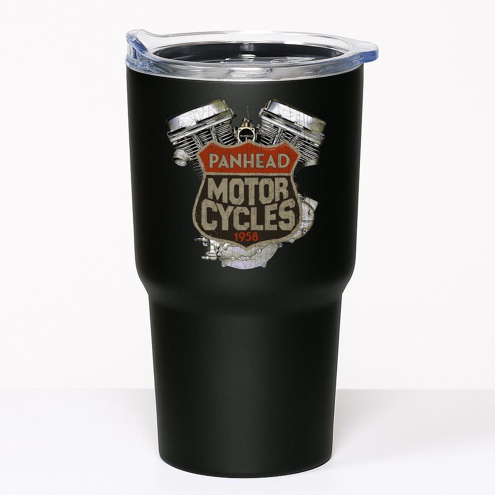 1958 Panhead Motorcycle Vintage Distressed Biker Chopper Rat Tumbler