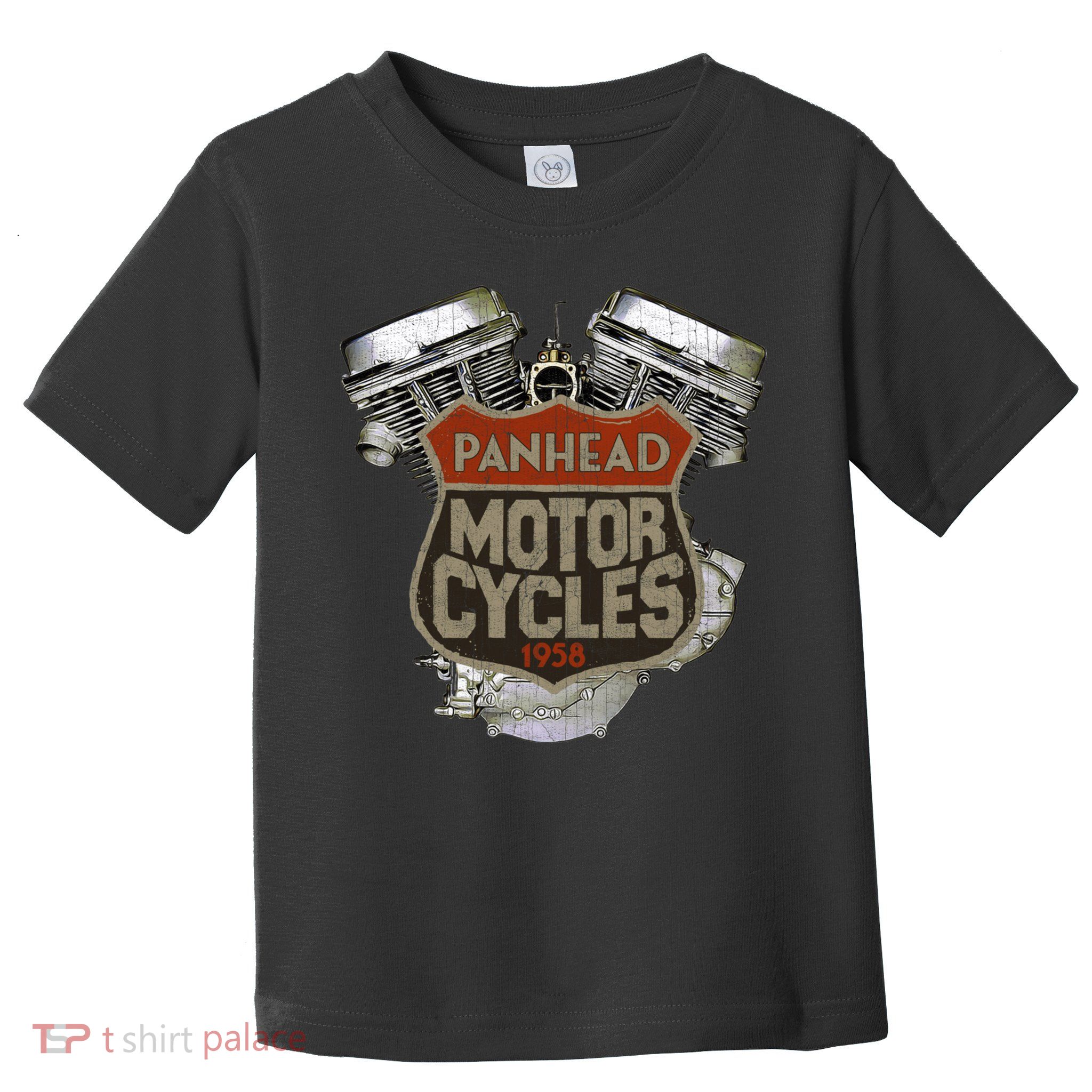 1958 Panhead Motorcycle Vintage Distressed Biker Chopper Rat Toddler T-Shirt