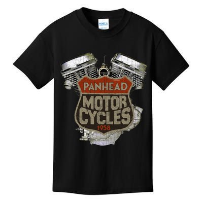 1958 Panhead Motorcycle Vintage Distressed Biker Chopper Rat Kids T-Shirt