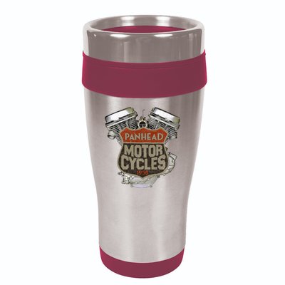 1958 Panhead Motorcycle Vintage Distressed Biker Chopper Rat 16oz Travel Tumbler