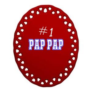 #1 Pap Pap Grandfather Granddad American Grandpa Meaningful Gift Ceramic Oval Ornament