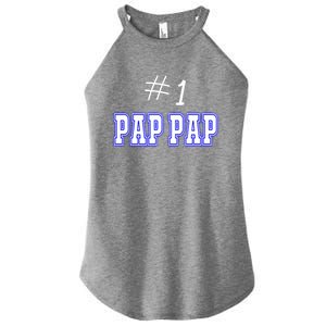 #1 Pap Pap Grandfather Granddad American Grandpa Meaningful Gift Women's Perfect Tri Rocker Tank