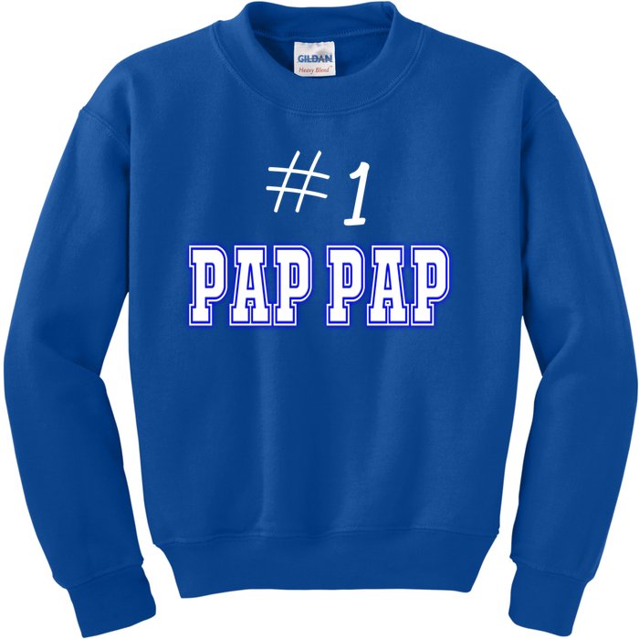 #1 Pap Pap Grandfather Granddad American Grandpa Gift Kids Sweatshirt