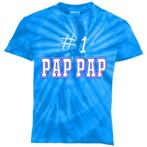 #1 Pap Pap Grandfather Granddad American Grandpa Gift Kids Tie-Dye T-Shirt