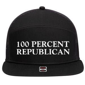 100 Percent Republican Conservative Gifts 7 Panel Mesh Trucker Snapback Hat