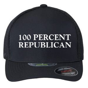 100 Percent Republican Conservative Gifts Flexfit Unipanel Trucker Cap