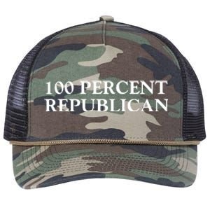 100 Percent Republican Conservative Gifts Retro Rope Trucker Hat Cap