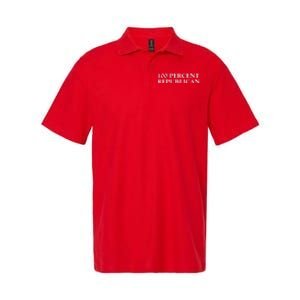 100 Percent Republican Conservative Gifts Softstyle Adult Sport Polo