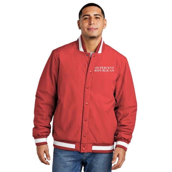 100 Percent Republican Conservative Gifts Insulated Varsity Jacket