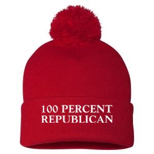 100 Percent Republican Conservative Gifts Pom Pom 12in Knit Beanie