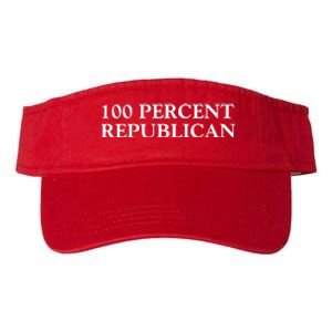 100 Percent Republican Conservative Gifts Valucap Bio-Washed Visor