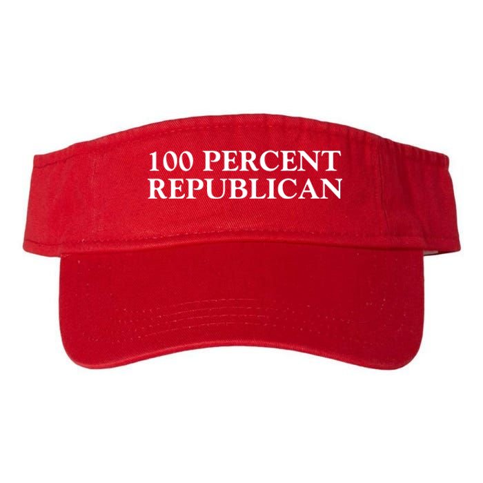 100 Percent Republican Conservative Gifts Valucap Bio-Washed Visor