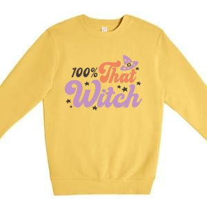 100 Percent That Witch Hat Groovy Halloween Costumes Meaningful Gift Premium Crewneck Sweatshirt