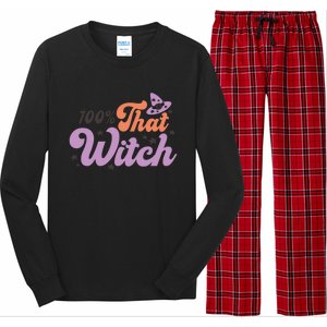 100 Percent That Witch Hat Groovy Halloween Costumes Meaningful Gift Long Sleeve Pajama Set