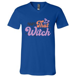 100 Percent That Witch Hat Groovy Halloween Costumes Meaningful Gift V-Neck T-Shirt