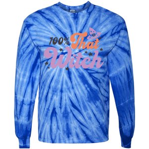 100 Percent That Witch Hat Groovy Halloween Costumes Meaningful Gift Tie-Dye Long Sleeve Shirt