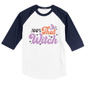 100 Percent That Witch Hat Groovy Halloween Costumes Meaningful Gift Baseball Sleeve Shirt