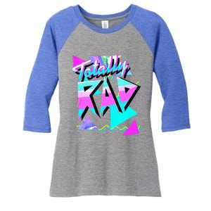 1980's Party Theme Style Totally Rad 80s Casual Hipster Women's Tri-Blend 3/4-Sleeve Raglan Shirt