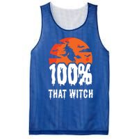 100 Percent That Witch Funny Witch Vibes Halloween Design Gift Mesh Reversible Basketball Jersey Tank