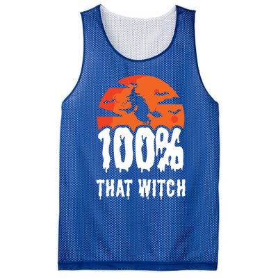 100 Percent That Witch Funny Witch Vibes Halloween Design Gift Mesh Reversible Basketball Jersey Tank