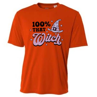 100 Percent That Witch Halloween Gift Cooling Performance Crew T-Shirt