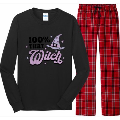 100 Percent That Witch Halloween Gift Long Sleeve Pajama Set