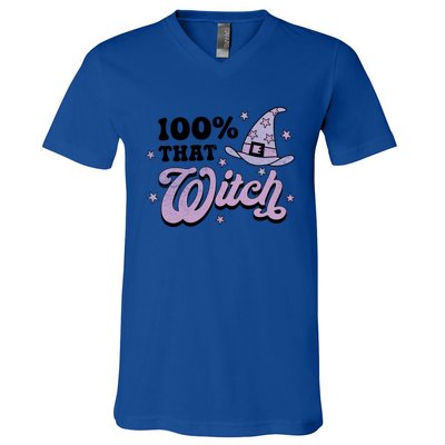 100 Percent That Witch Halloween Gift V-Neck T-Shirt