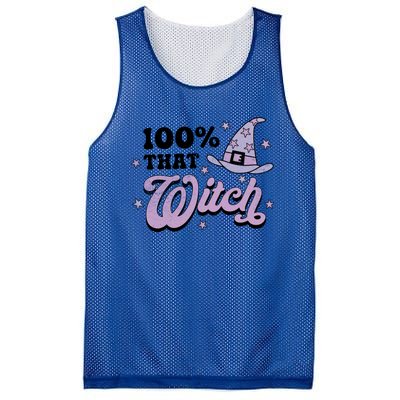 100 Percent That Witch Halloween Gift Mesh Reversible Basketball Jersey Tank