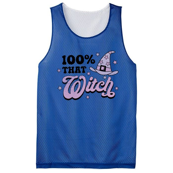 100 Percent That Witch Halloween Gift Mesh Reversible Basketball Jersey Tank