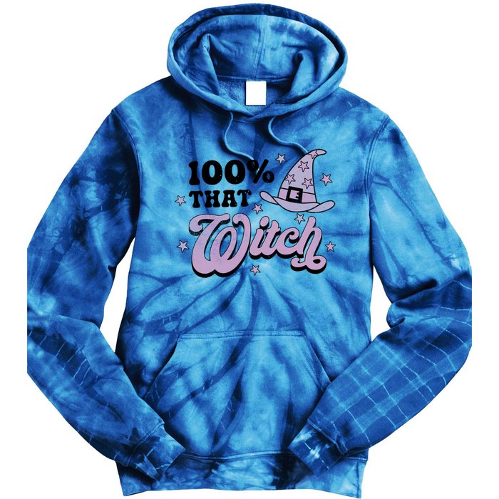 100 Percent That Witch Halloween Gift Tie Dye Hoodie