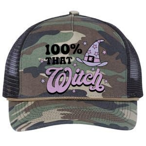 100 Percent That Witch Halloween Gift Retro Rope Trucker Hat Cap