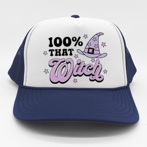 100 Percent That Witch Halloween Gift Trucker Hat