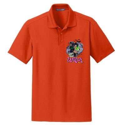 100 Percent That Witch Funny Halloween Gifts Dry Zone Grid Polo