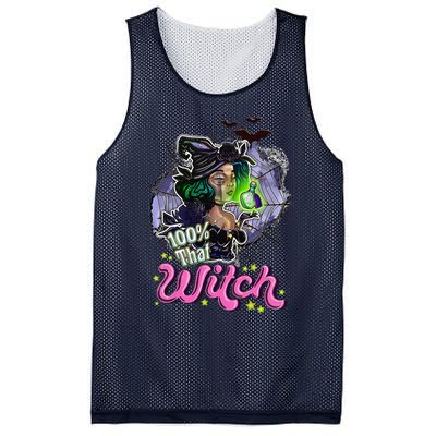 100 Percent That Witch Funny Halloween Gifts Mesh Reversible Basketball Jersey Tank