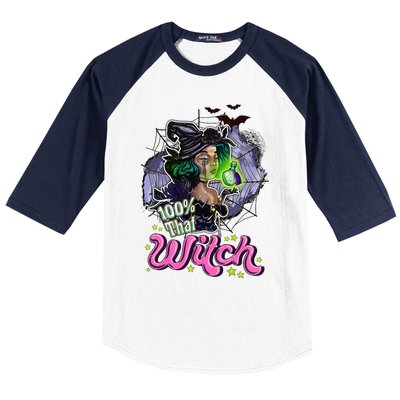 100 Percent That Witch Funny Halloween Gifts Baseball Sleeve Shirt