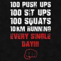 100 Push Ups 100 Sit Ups 100 Squats 10 Km Running Ladies PosiCharge Tri-Blend Wicking Tank