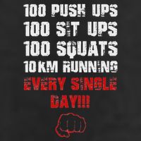 100 Push Ups 100 Sit Ups 100 Squats 10 Km Running Cool Comfort Performance Bucket Hat
