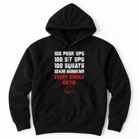 100 Push Ups 100 Sit Ups 100 Squats 10 Km Running Hoodie