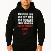 100 Push Ups 100 Sit Ups 100 Squats 10 Km Running Hoodie