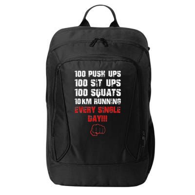 100 Push Ups 100 Sit Ups 100 Squats 10 Km Running City Backpack