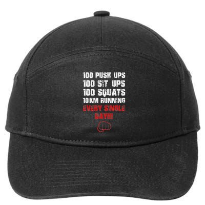 100 Push Ups 100 Sit Ups 100 Squats 10 Km Running 7-Panel Snapback Hat