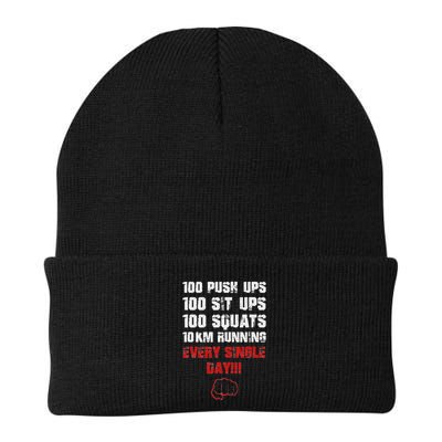 100 Push Ups 100 Sit Ups 100 Squats 10 Km Running Beanie