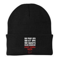 100 Push Ups 100 Sit Ups 100 Squats 10 Km Running Beanie