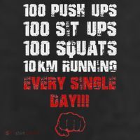 100 Push Ups 100 Sit Ups 100 Squats 10 Km Running Beanie