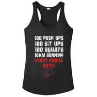 100 Push Ups 100 Sit Ups 100 Squats 10 Km Running Ladies PosiCharge Competitor Racerback Tank