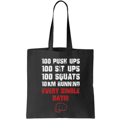 100 Push Ups 100 Sit Ups 100 Squats 10 Km Running Bag
