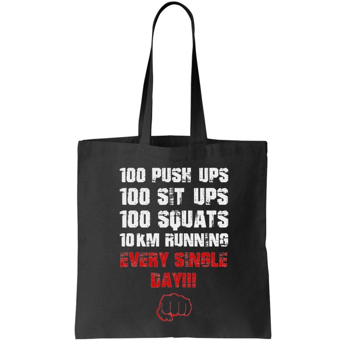 100 Push Ups 100 Sit Ups 100 Squats 10 Km Running Bag